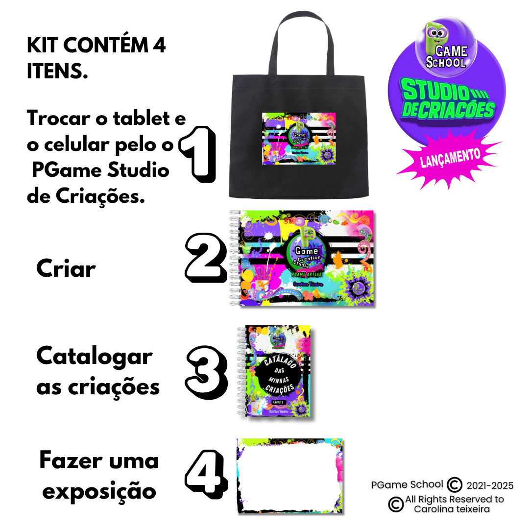 Kit PGame Estúdio de Criações com curso de desenho